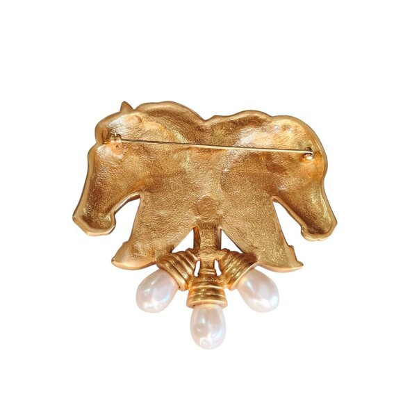 Vintage Elizabeth Taylor Signed "The Hearts In Tandem" Brooch Pin (A9101) - Picture 5 of 7